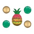 Loonballoon 31 Inch Pineapple Iridescent Holographic Balloon Medium Shape Set 4x shape 96285